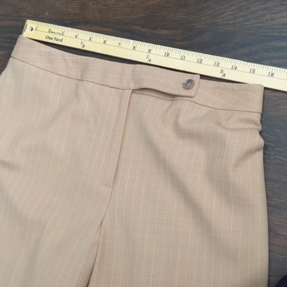 Ann Taylor tan pin stripe lined wool trousers - Picture 4 of 8